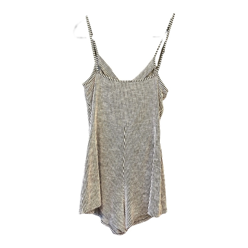 Caution to the Wind Striped Button Front Romper Medium ARG - Picture 3 of 4